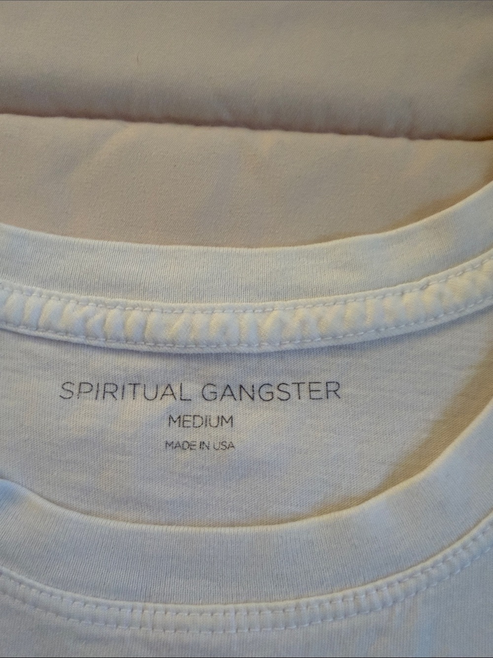 Spiritual Gangster White LOVE Graphic Muscle Tee with Rainbow Heart Detail - Picture 2 of 4